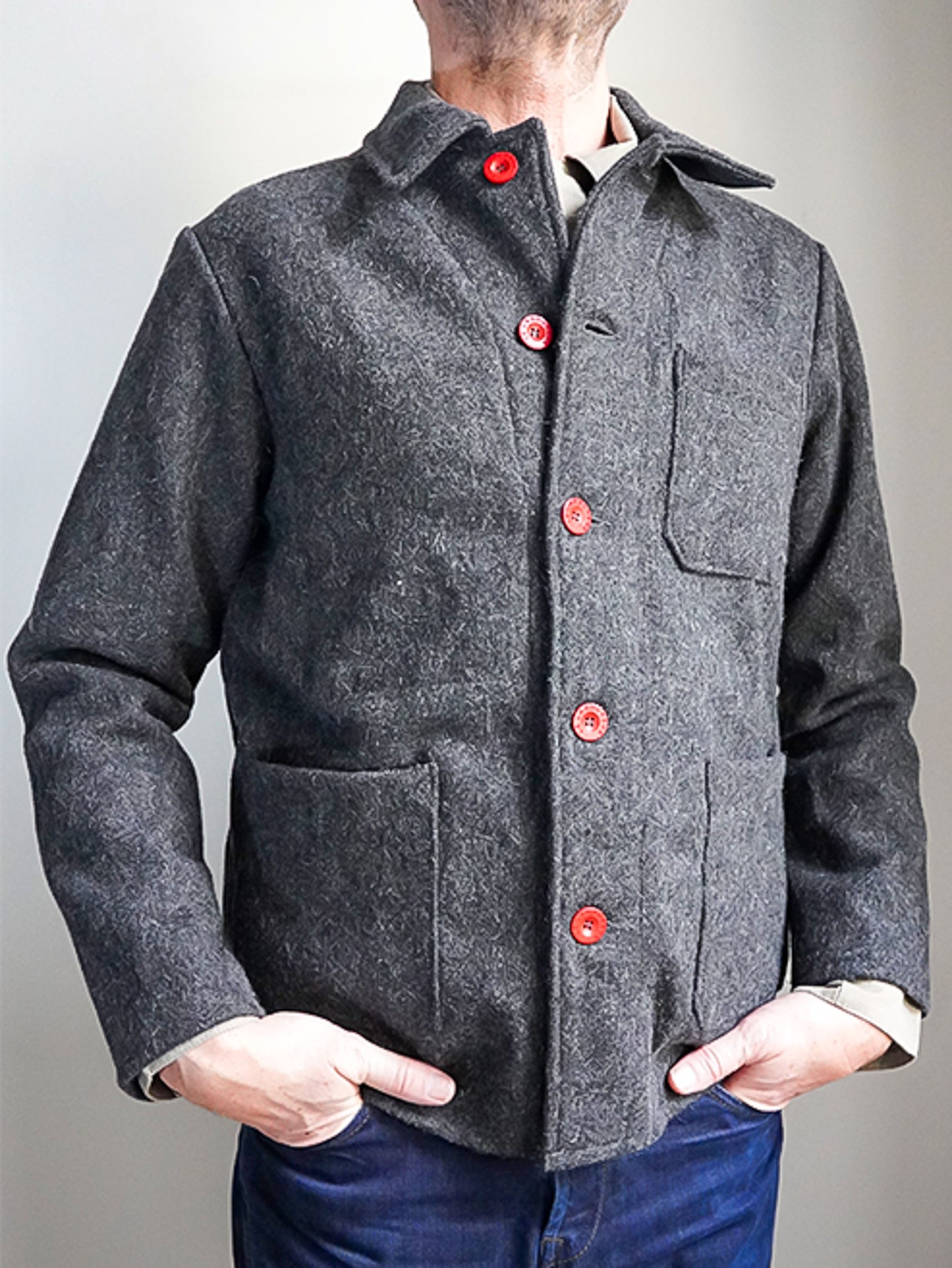 Veste en laine cardée