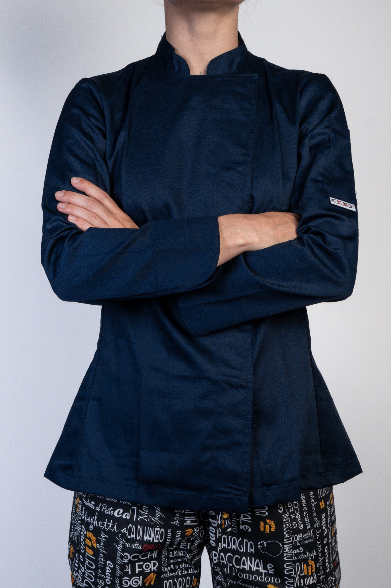 Veste de cuisine bleue pour femme