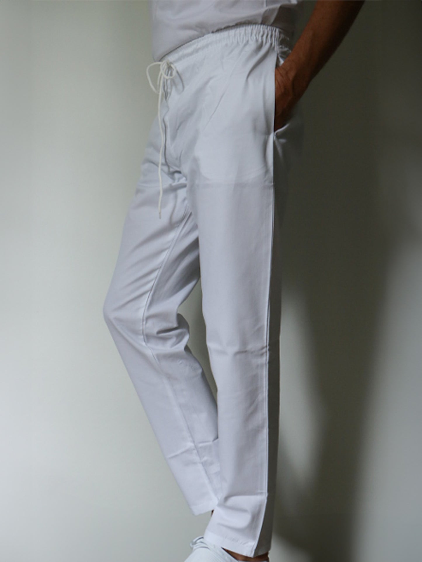 Pantalon de cuisine mixte blanc