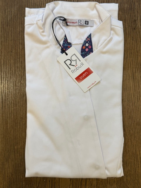 Veste de cuisine blanche pour femme manches 3/4