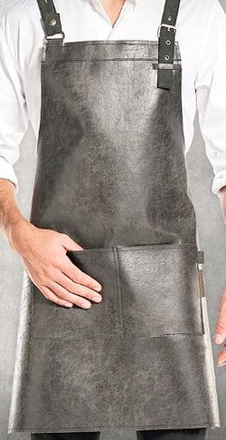 Tablier en cuir noir
