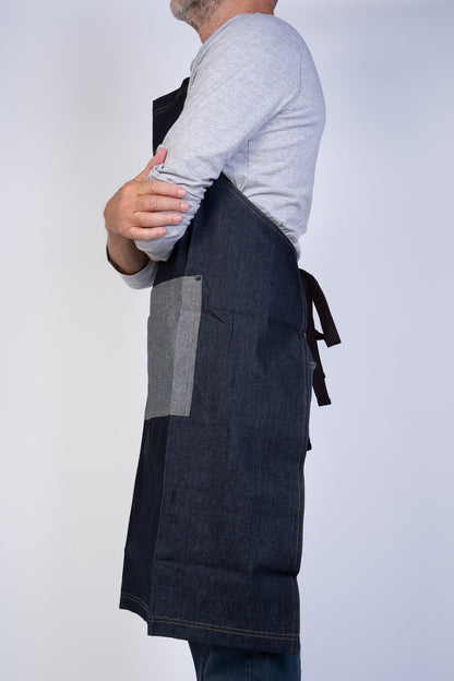 Tablier de cuisine à bavette Denim