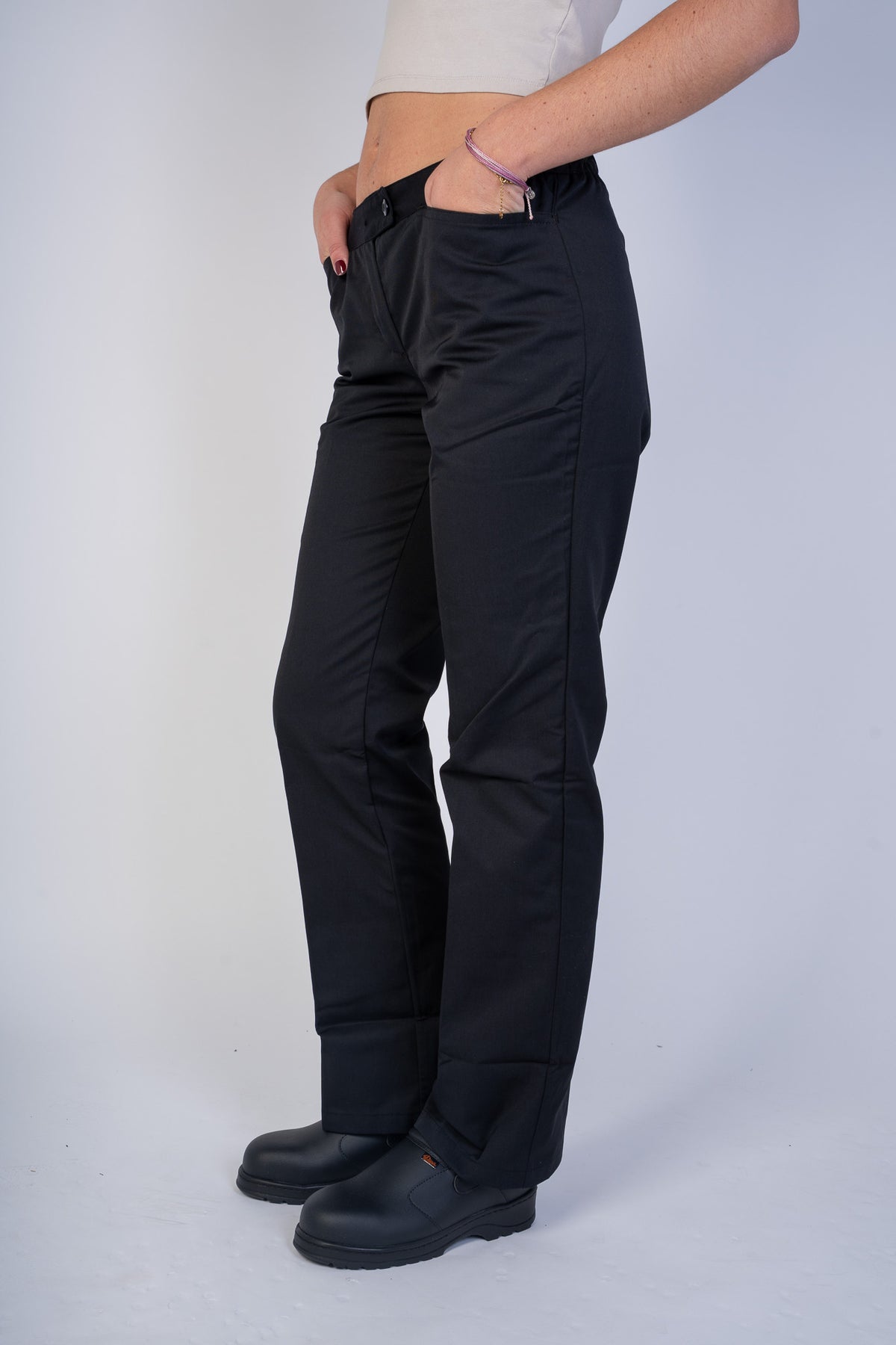 Pantalon de cuisine noir pour femme