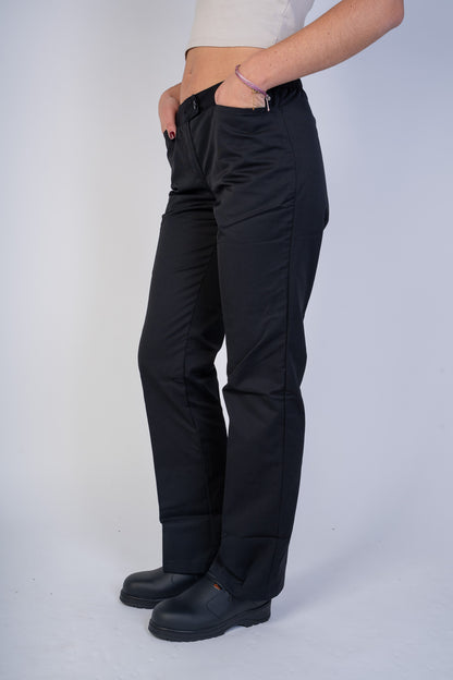 Pantalon de cuisine noir pour femme