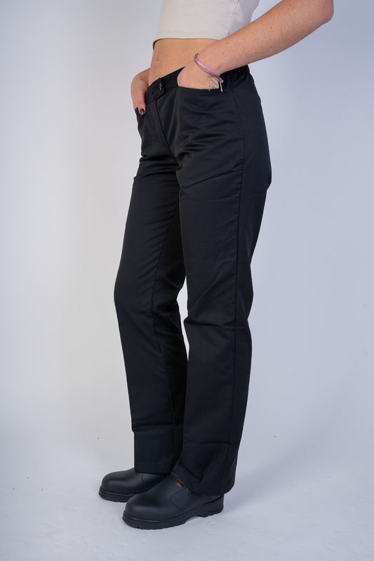 Pantalon de cuisine noir pour femme