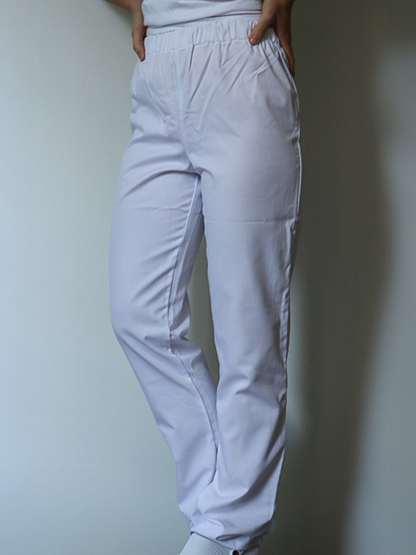 Pantalon médical blanc mixte