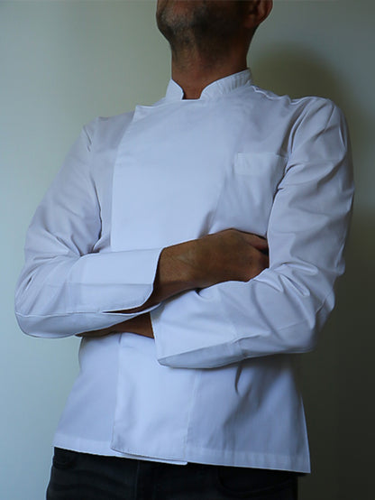 Veste de cuisine blanche manche longue, pour homme