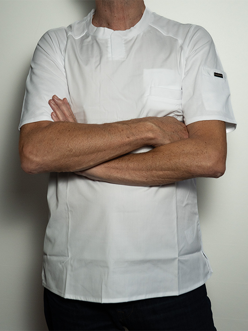 Veste de cuisine homme, coupé T-Shirt