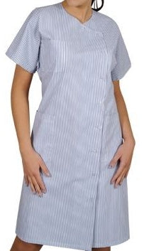 Blouse de travail rayée bleue
